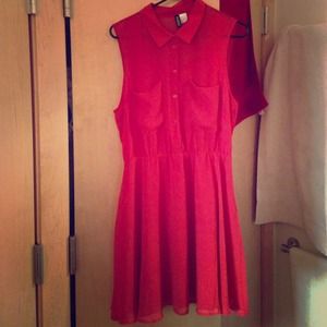 Red chiffon dress