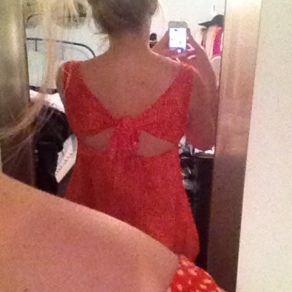 Red and yellow polka dot tank with open back - Picture 4 of 4