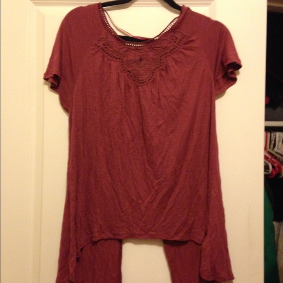 Burgundy top