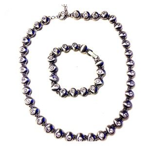 ⬇️2/26Silver and crystal necklace and bracelet set