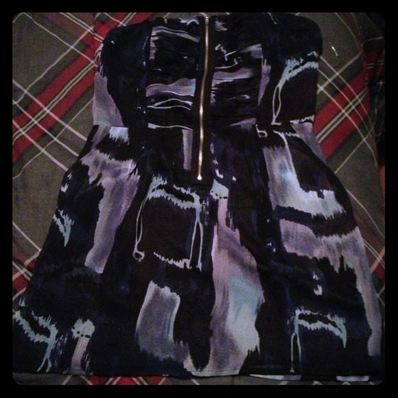 Black and Blue Patterned Dress