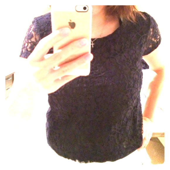 Navy lace top