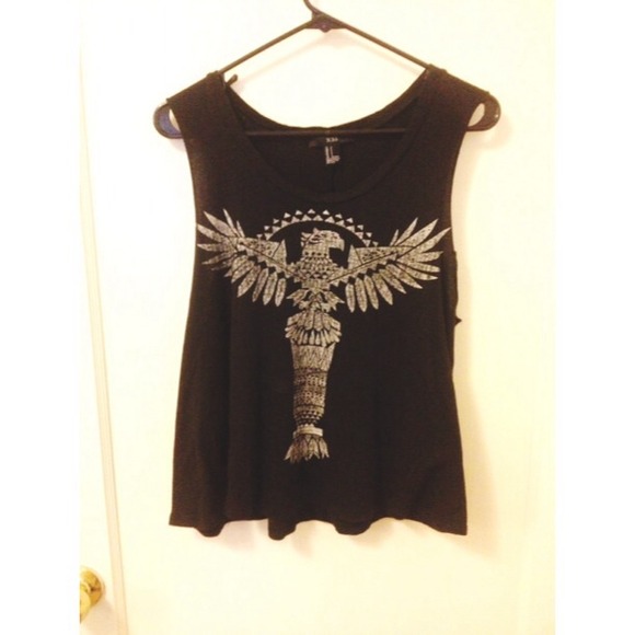 Black printed top