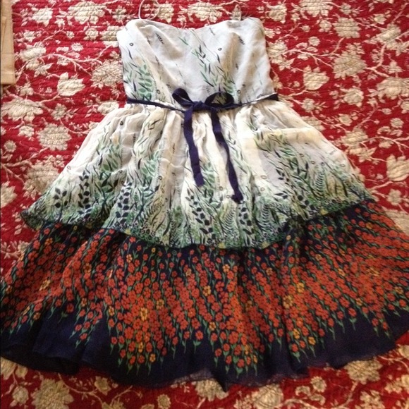 Anna Sui for Anthropologie silk layered dress