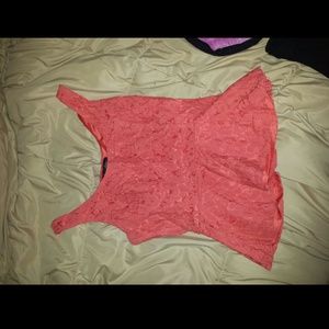 Coral peplum tank