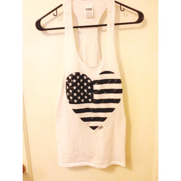 VS, black and white tank top