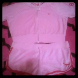 2 piece VS velour hoodie suit Tonite lowered