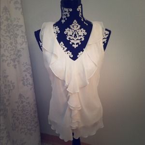*NEW* white ruffle tank