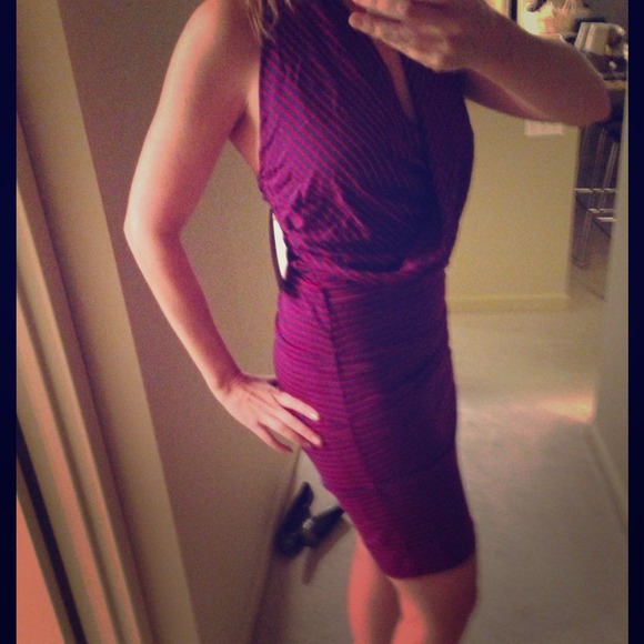 REDUCED!: Purple & pink Nicole Miller halter dress