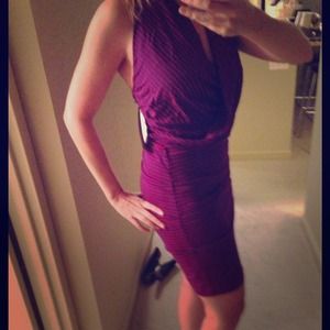 REDUCED!: Purple & pink Nicole Miller halter dress