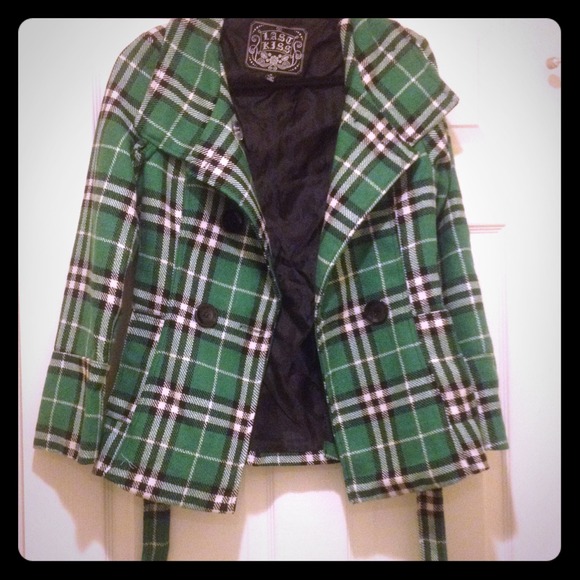Plaid peacoat