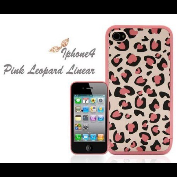 iPhone 4 Pink Leopard Linear Case