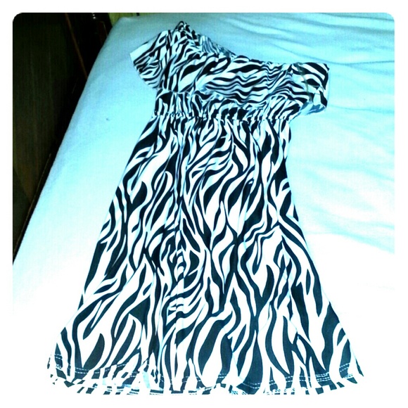 Zebra One Shoulder Dress