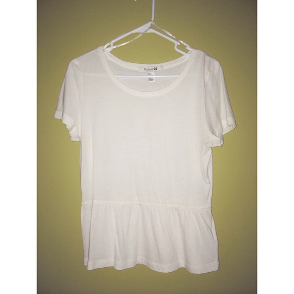 F21 | White Peplum Tee