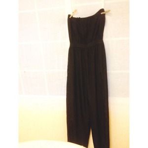 Black, strapless jumpsuit