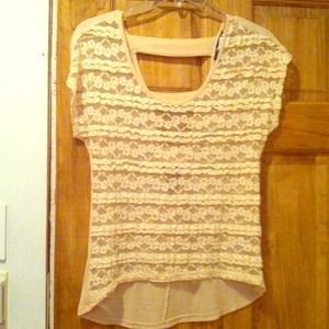 Tan lace short sleeve with a super cute back!