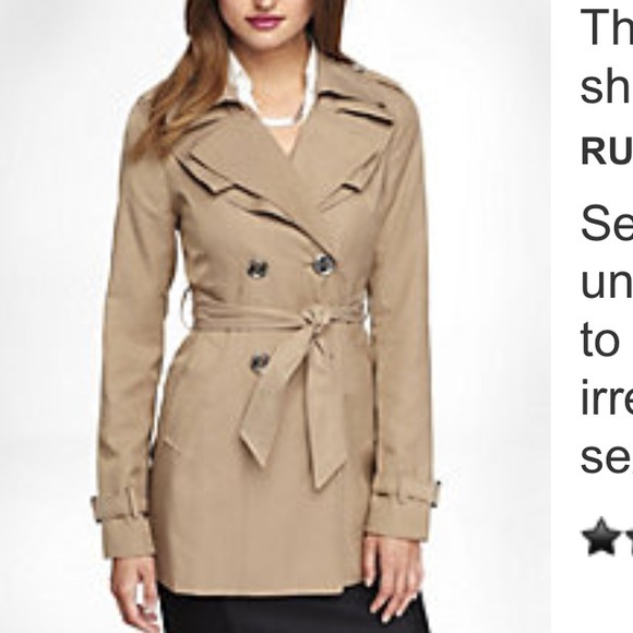 Express ruffled trench coat