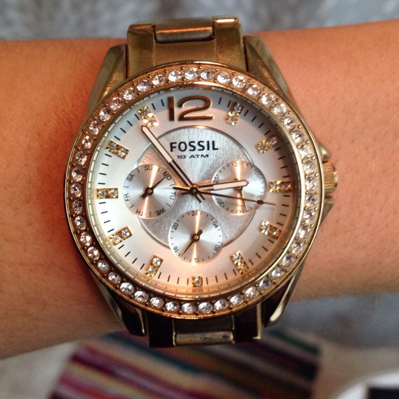 Gold Fossil Watch