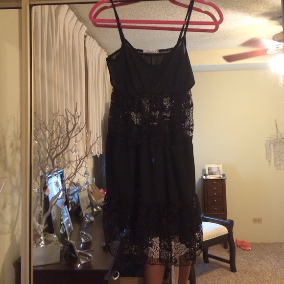 Black sheer with Lace sheer sun dress coverup
