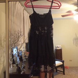 Black sheer with Lace sheer sun dress coverup