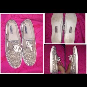 Grey cheetah print sperrys