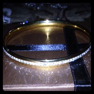 *Held*Simulated Diamond Gold Tone Eternity Bangle.