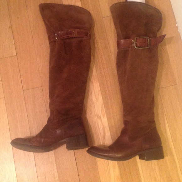 Over the knee suede boots