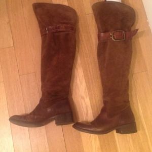 Over the knee suede boots