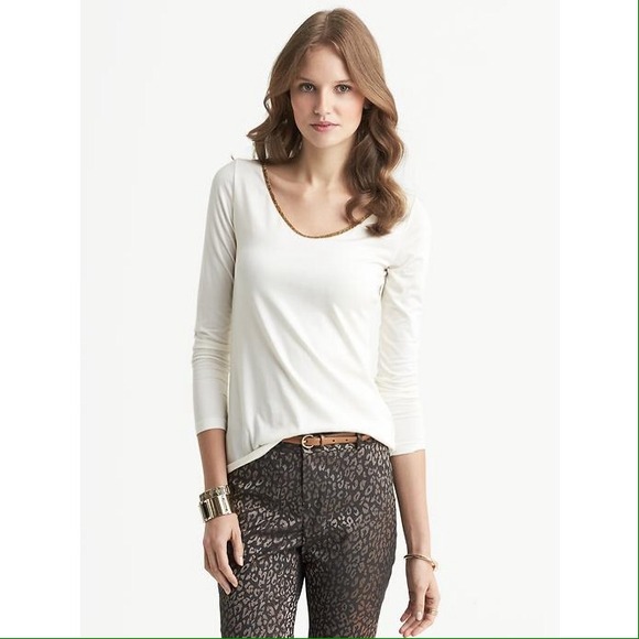 Banana Republic Metallic Trim Tee