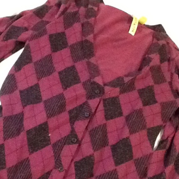 Argyle cardi. Purple and black