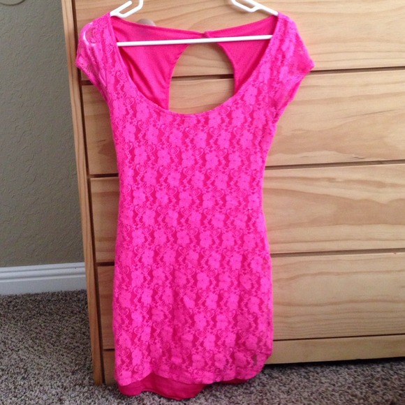 Pink lace dress