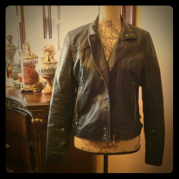 Soft faux leather bomber jacket