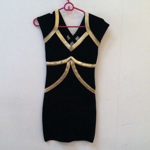 Bebe black and gold dress !
