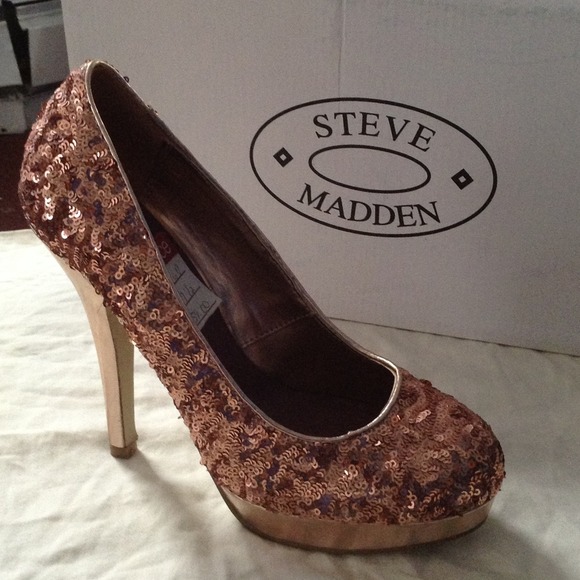 Brand New Rose Gold Sequin Heels
