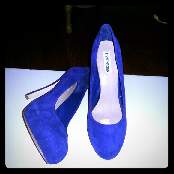 Blue suede heels! REDUCED PRICE