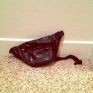 Black leather fannypack