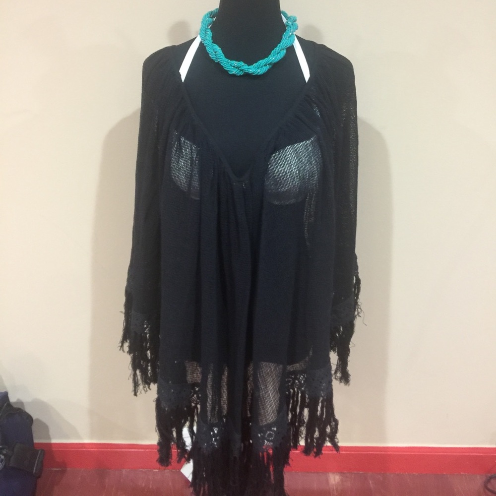 Fringed  blouse coverup