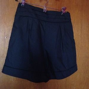 High waist black trouser shorts