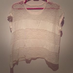 Lace and cotton tank