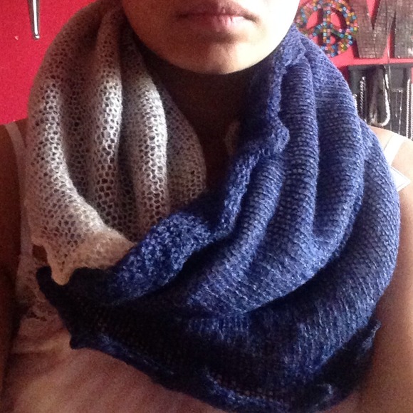 Blue and white scarf