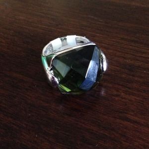 Deep Emerald Green Stone Ring