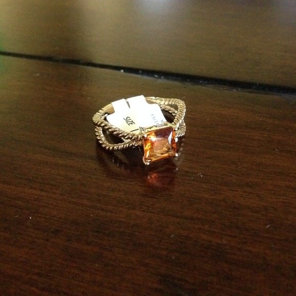 Gold Amber Stone Ring