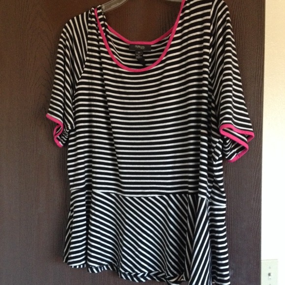 Style & Co. Tops - Striped peplum