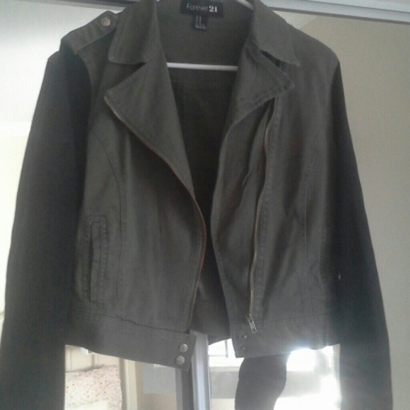 Olive green moto jacket