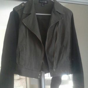 Olive green moto jacket