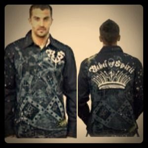 "WOW" Rebel Spirit mens dress shirt