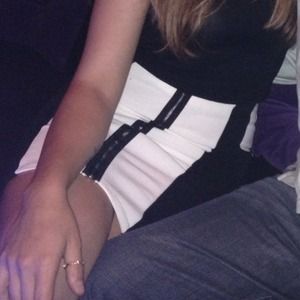 Black and white pencil skirt