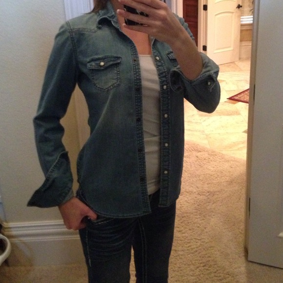 Denim long sleeve shirt american eagle
