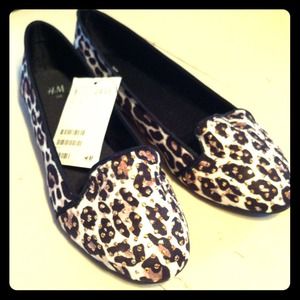 H&M Studded Leopard Loafers