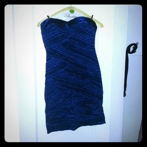 Strapless blue party dress REDUCED PRICE